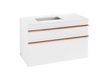 Villeroy und Boch Venticello Waschtisch-Unterschrank A94205MS 95,7 x 60,6 x 50,2 cm, Waschtisch links, Griff Copper, White Matt