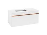 Villeroy und Boch Venticello Waschtisch-Unterschrank A94705MS 95,7 x 43,6 x 50,2 cm, Waschtisch links, Griff Copper, White Matt
