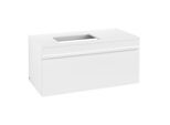 Villeroy und Boch Venticello Waschtisch-Unterschrank A94702MS 95,7 x 43,6 x 50,2 cm, Waschtisch links, Griff White, White Matt