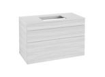 Villeroy und Boch Venticello Waschtisch-Unterschrank A94102E8 95,7 x 60,6 x 50,2 cm, Waschtisch mittig, Griff White, White Wood