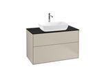 Villeroy und Boch Finion Waschtischunterschrank G76200HH 100x60,3cm, Emotion, Abdeckplatte black matt, Sand Matt Lacquer
