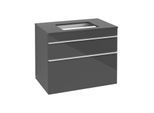 Villeroy und Boch Venticello Waschtisch-Unterschrank A94002FP 75,7 x 60,6 x 50,2 cm, Griff White, Glossy Grey