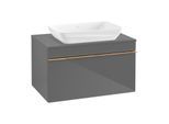 Villeroy und Boch Venticello Waschtisch-Unterschrank A94505FP 75,7 x 43,6 x 50,2 cm, Griff Copper, Glossy Grey