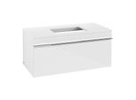 Villeroy und Boch Venticello Waschtisch-Unterschrank A94601DH 95,7 x 43,6 x 50,2 cm, Waschtisch mittig, Griff Chrom, Glossy White