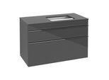 Villeroy und Boch Venticello Waschtisch-Unterschrank A94301FP 95,7 x 60,6 x 50,2 cm, Waschtisch rechts, Griff Chrom, Glossy Grey