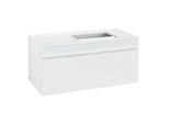 Villeroy und Boch Venticello Waschtisch-Unterschrank A94802RE 95,7 x 43,6 x 50,2 cm, Waschtisch rechts, Griff White, Glass Glossy White