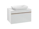 Villeroy und Boch Venticello Waschtisch-Unterschrank A94505RE 75,7 x 43,6 x 50,2 cm, Griff Copper, Glass Glossy White