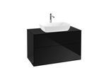 Villeroy und Boch Finion Waschtischunterschrank G76200PH 100x60,3cm, Emotion, Abdeckplatte black matt, Glossy Black Lacquer
