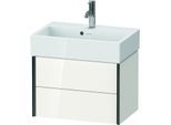 Duravit XViu Waschtisch-Unterschrank XV43160B285 58,4x38,4x39,7cm, 2 Schubkästen, schwarz matt, weiß hochglanz