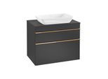 Villeroy und Boch Venticello Waschtisch-Unterschrank A94005PD 75,7 x 60,6 x 50,2 cm, Griff Copper, Black Matt Lacquer