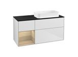 Villeroy und Boch Finion Waschtischunterschrank F682PCMT 120x60,3x50,1cm, Regal links Oak Veneer, White matt lacquer