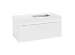 Villeroy und Boch Venticello Waschtisch-Unterschrank A94802DH 95,7 x 43,6 x 50,2 cm, Waschtisch rechts, Griff White, Glossy White