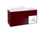 Villeroy und Boch Finion Waschtischunterschrank F691GFHB 120x60,3x50,1cm, Regal rechts Glossy white lacquer, Peony Matt