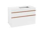 Villeroy und Boch Venticello Waschtisch-Unterschrank A94305MS 95,7 x 60,6 x 50,2 cm, Waschtisch rechts, Griff Copper, White Matt
