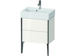 Duravit XViu Waschtisch-Unterschrank XV44580B285 58,4x38,4x49,3cm, 2 Auszüge, schwarz matt, weiß hochglanz