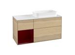 Villeroy und Boch Finion Waschtischunterschrank F681HBPC 120x60,3x50,1cm, Regal links Peony, Oak Veneer