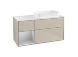 Villeroy und Boch Finion Waschtischunterschrank G681GJHH 120x60,3x50,1cm, Regal links Light grey matt, Sand Matt Lacquer