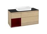 Villeroy und Boch Finion Waschtischunterschrank F702HBPC 120x60,3x50,1cm, Regal links Peony, Oak Veneer