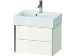 Duravit XViu Waschtisch-Unterschrank XV43160B185 58,4x38,4x39,7cm, 2 Schubkästen, champagner matt, weiß hochglanz