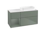 Villeroy und Boch Finion Waschtischunterschrank G681GMGM 120x60,3x50,1cm, Regal links Olive Matt Lacquer, Olive Matt Lacquer
