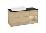 Villeroy und Boch Finion Waschtischunterschrank F692PCPC 120x60,3x50,1cm, Regal rechts Oak Veneer, Oak Veneer