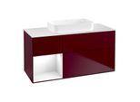 Villeroy und Boch Finion Waschtischunterschrank F701GFHB 120x60,3x50,1cm, Regal links Glossy white lacquer, Peony Matt