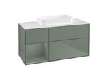 Villeroy und Boch Finion Waschtischunterschrank F701GMGM 120x60,3x50,1cm, Regal links Olive Matt Lacquer, Olive Matt Lacquer