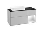 Villeroy und Boch Finion Waschtischunterschrank G692MTGJ 120x60,3x50,1cm, Regal rechts White matt lacquer, Light grey matt