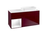 Villeroy und Boch Finion Waschtischunterschrank G681GFHB 120x60,3x50,1cm, Regal links Glossy white lacquer, Peony Matt