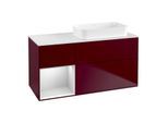 Villeroy und Boch Finion Waschtischunterschrank G681MTHB 120x60,3x50,1cm, Regal links White matt lacquer, Peony Matt