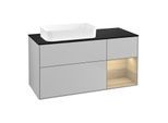 Villeroy und Boch Finion Waschtischunterschrank G692PCGJ 120x60,3x50,1cm, Regal rechts Oak Veneer, Light grey matt