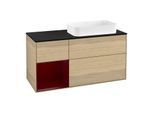 Villeroy und Boch Finion Waschtischunterschrank G682HBPC 120x60,3x50,1cm, Regal links Peony, Oak Veneer