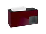 Villeroy und Boch Finion Waschtischunterschrank F692HGHB 120x60,3x50,1cm, Regal rechts Midnight Blue Matt Lacquer, Peony Matt