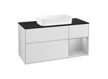 Villeroy und Boch Finion Waschtischunterschrank G712GJMT 120x60,3x50,1cm, Regal rechts Light grey matt, White matt lacquer