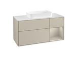 Villeroy und Boch Finion Waschtischunterschrank G711HHHH 120x60,3x50,1cm, Regal rechts Sand Matt, Sand Matt Lacquer