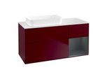 Villeroy und Boch Finion Waschtischunterschrank G691HGHB 120x60,3x50,1cm, Regal rechts Midnight Blue Matt Lacquer, Peony Matt