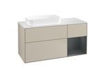 Villeroy und Boch Finion Waschtischunterschrank G691HGHH 120x60,3x50,1cm, Regal rechts Midnight Blue Matt Lacquer, Sand Matt Lacquer
