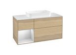 Villeroy und Boch Finion Waschtischunterschrank F701MTPC 120x60,3x50,1cm, Regal links White matt lacquer, Oak Veneer