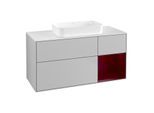 Villeroy und Boch Finion Waschtischunterschrank F711HBGJ 120x60,3x50,1cm, Regal rechts Peony, Light grey matt