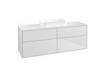 Villeroy und Boch Finion Waschtischunterschrank F73100MT 160x60,3x50,1cm, Glass White Matt, White matt lacquer