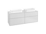 Villeroy und Boch Finion Waschtischunterschrank F72100MT 160x60,3x50,1cm, Glass White Matt, White matt lacquer