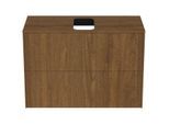 Ideal Standard Conca Waschtisch-Unterschrank T3947Y5 mit Ausschnitt, 2 Auszüge, 80x37x55 cm, mittig, Walnuss dunkel Furnier