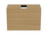 Ideal Standard Conca Waschtisch-Unterschrank T3947Y6 mit Ausschnitt, 2 Auszüge, 80x37x55 cm, mittig, Eiche hell Furnier