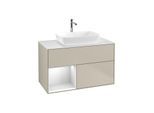 Villeroy und Boch Finion Waschtischunterschrank G771MTHH 100cm, Abdeckplatte white matt, Emotion, Regale White matt lacquer, Sand Matt Lacquer