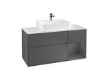 Villeroy und Boch Finion Waschtischunterschrank G171GKGK 120cm, Abdeckplatte white matt, Emotion, Regal rechts Anthracite matt, Anthracite matt