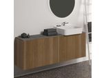 Ideal Standard Conca Waschtischunterschrank T3996Y5 ohne Waschtischplatte, 2 Auszüge, 160 x 37 x 54 cm, Walnuss dunkel Furnier
