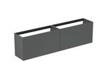 Ideal Standard Conca Waschtisch-Unterschrank T3999Y2 ohne Waschtischplatte, 2 Auszüge, 200 x 37 x 54 cm, Anthrazit matt lackiert