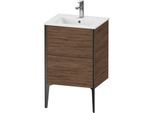 Duravit XViu Waschtisch-Unterschrank XV44590B221 51x42x59,4cm, 2 Auszüge, stehend, schwarz matt, nussbaum dunkel