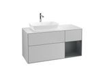 Villeroy und Boch Finion Waschtischunterschrank G811HGGJ 120cm, Abdeckplatte white matt, Emotion, Regale Midnight matt lacquer, Light grey matt
