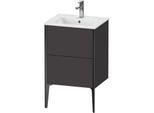 Duravit XViu Waschtisch-Unterschrank XV44590B280 51x42x59,4cm, 2 Auszüge, stehend, schwarz matt, graphit supermatt